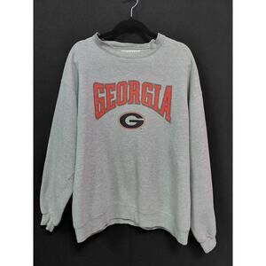 M.J. SOFFE  Georgia Sweatshirt Gray Graphic Print Knit Pullover Size XL